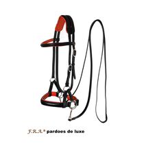 Sidepull et rênes Pardoes de luxe black-orange CHEVAL- FRA