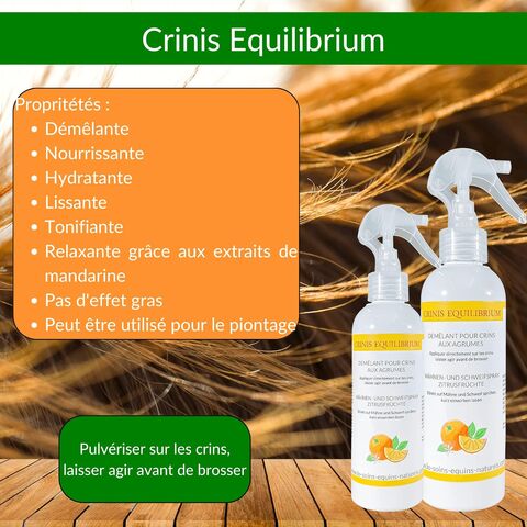 Crinis Equilibrium
Démêlant aux agrumes pour crinière et queue