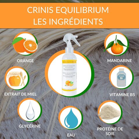 Crinis Equilibrium
Démêlant aux agrumes pour crinière et queue